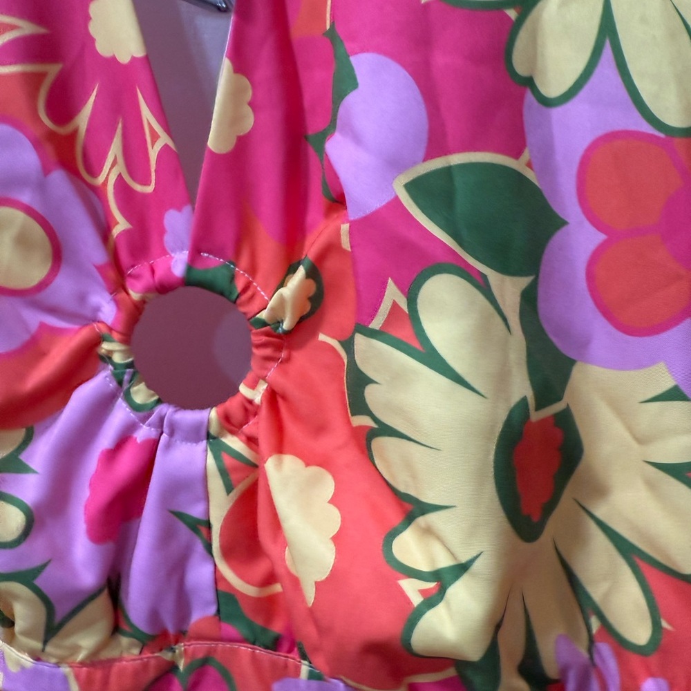 Floral Multicolor Halter maxi dress